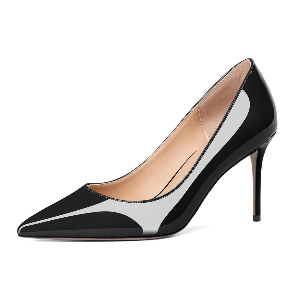 ELDOF WOMEN'S HIGH HEEL PUMPS - CLASSY POINTY TOE PUMPS_BLACK US 7